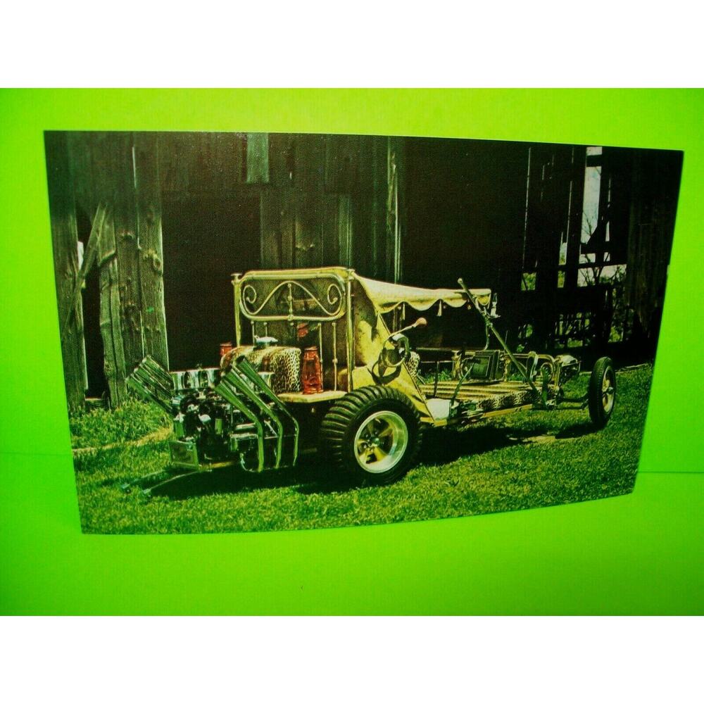 Bed Buggy Postcard Beatnik Race Car George Barris 60's Original Monogram Hot Rod